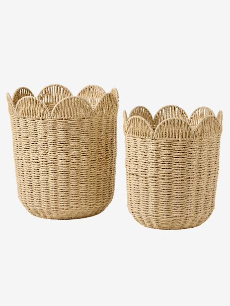 Lot 2 paniers de rangement gigognes beige - vertbaudet enfant 