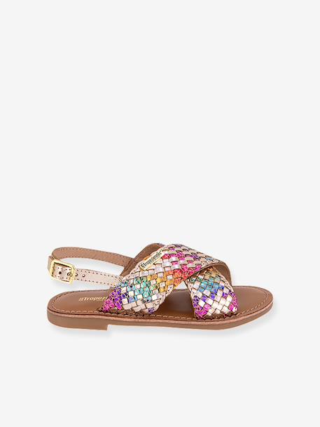 Sandales Bisou doré+multicolore - vertbaudet enfant 