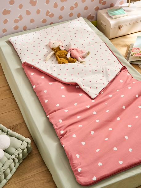 Sac de couchage coton cœur vieux rose - vertbaudet enfant 