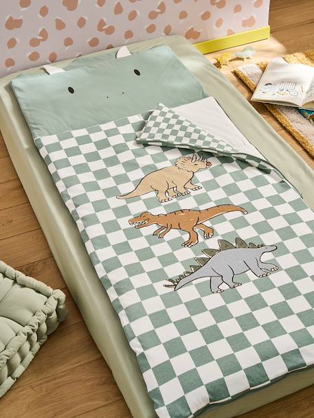Sac de couchage enfant dinosaure carreaux vert - vertbaudet enfant 