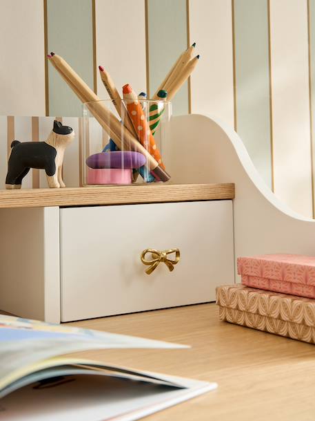 Houten kinderbureau met opbergruimtes ecru - vertbaudet enfant 