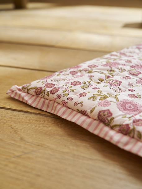Tapis de sol enfant en coton rose imprimé - vertbaudet enfant 