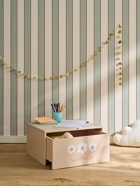 Activiteitentafel met opbergkoffer beige+rozen - vertbaudet enfant 