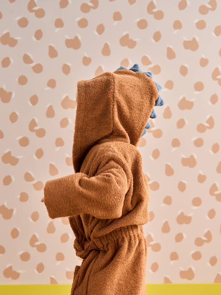 Peignoir enfant Dinosaure personnalisable BLEU MOYEN+camel - vertbaudet enfant 
