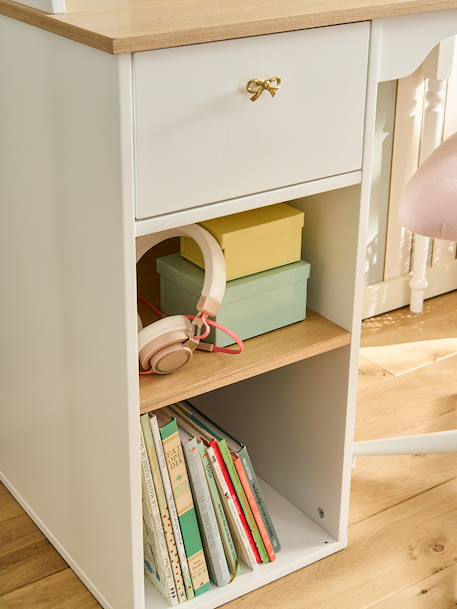 Houten kinderbureau met opbergruimtes ecru - vertbaudet enfant 