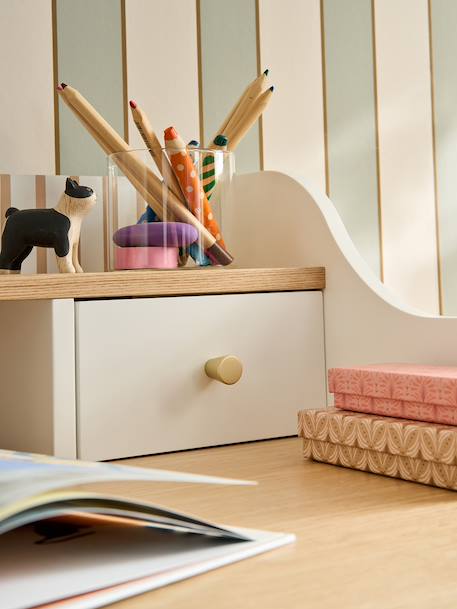 Bureau enfant bois avec rangements SOFIA écru - vertbaudet enfant 