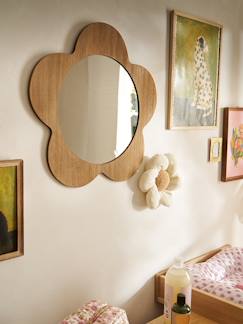 -Miroir mural bois forme fleur