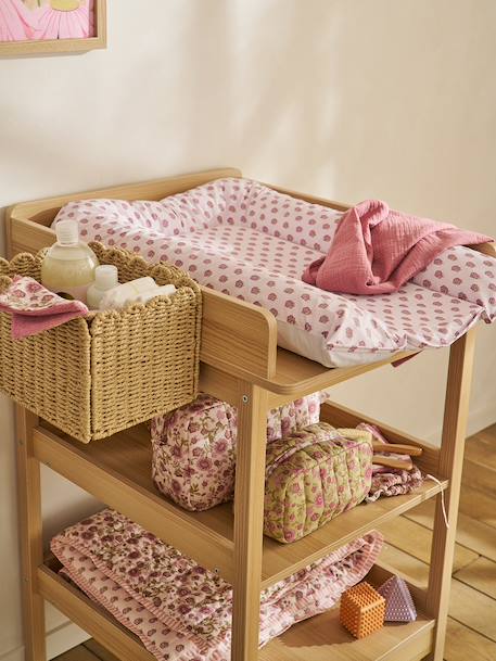Verschoningsmatras VERTBAUDET  Leeuwen welp beige, bedrukt+ecru+groen, bedrukt+roze, bedrukt+touw+WIT GEDRUKTE - vertbaudet enfant 