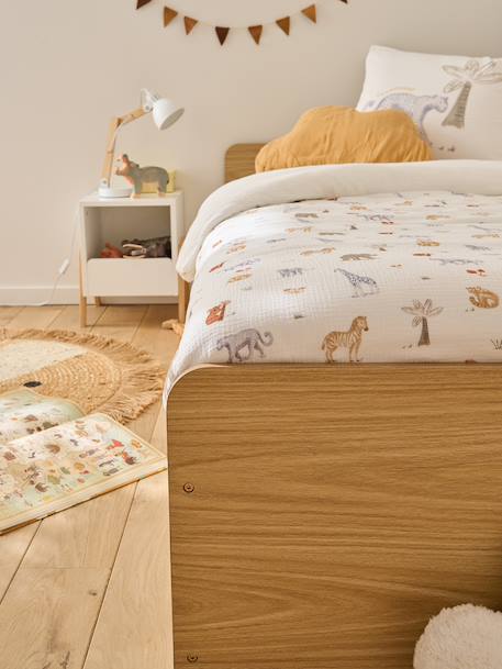 Lit enfant coffre rangement bois 90x190cm blanc - vertbaudet enfant 