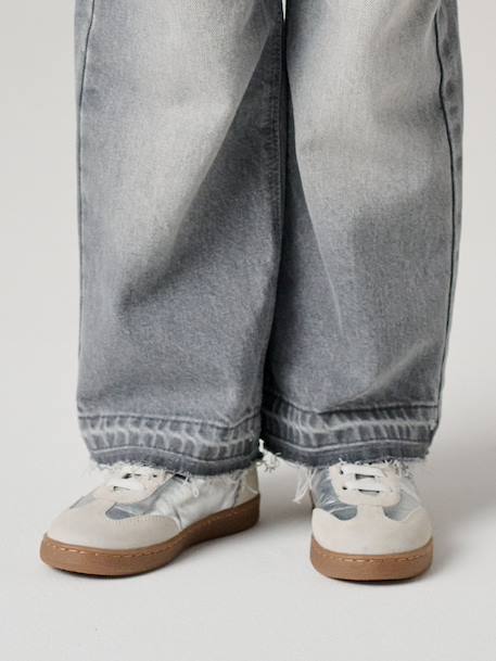 Basket fille lacets élastiqués et scratchs argent - vertbaudet enfant 