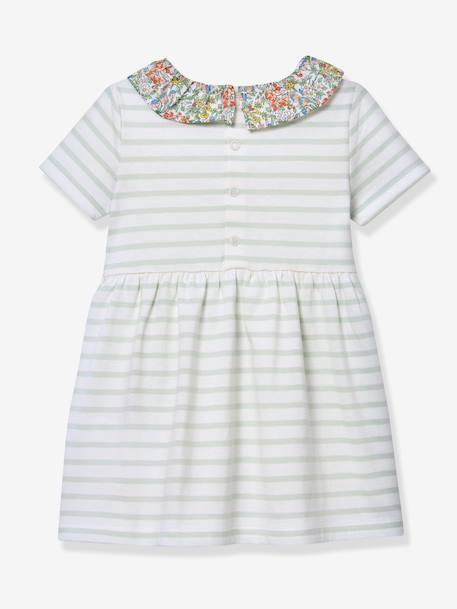 Gemarmerde jurk baby lichtgroen - vertbaudet enfant 