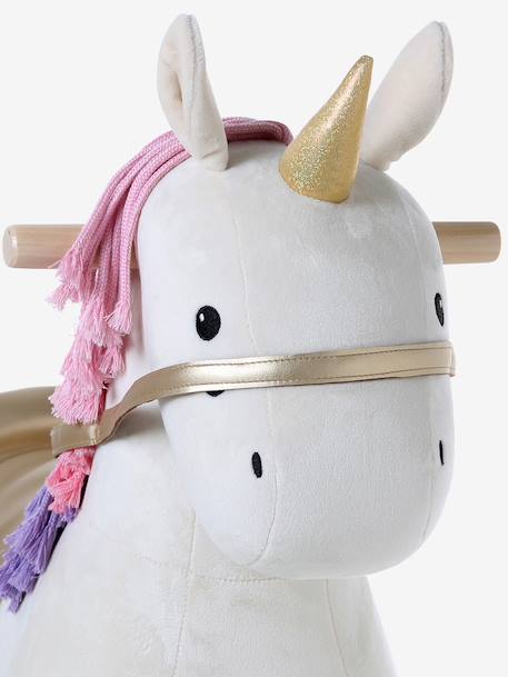 Cheval à roulettes en bois FSC® blanc+brun+marron - vertbaudet enfant 