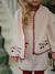 Cardigan brodé cerise beige - vertbaudet enfant 
