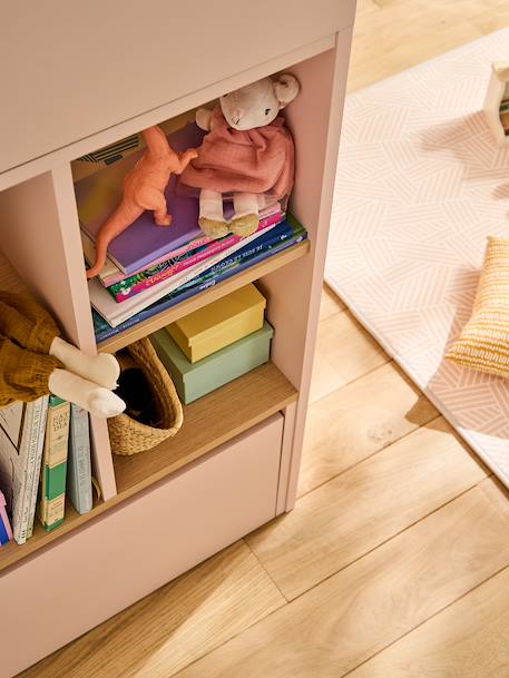 Lit mezzanine enfant avec rangement Playful blanc+rose+vert - vertbaudet enfant 