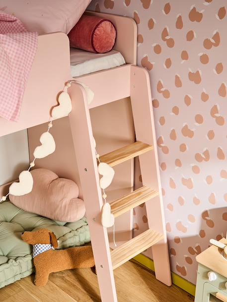 Lit mezzanine enfant avec rangement Playful blanc+rose+vert - vertbaudet enfant 