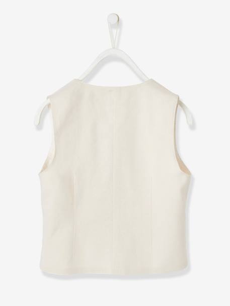 Veste garçon cérémonie sans manches en coton/ lin beige+beige clair+bleu+marine foncé+vert sauge - vertbaudet enfant 