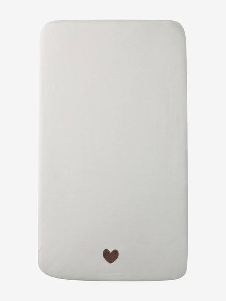Lot de 2 housses pour berceau et cododo en coton bio* blanc+blanc imprimé+ficelle+marine/écru - vertbaudet enfant 