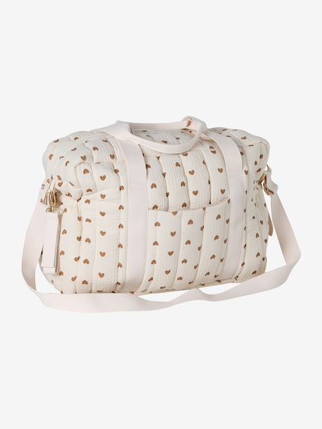 24-uurs tas MAMA TEDDY cappuccino+ecru+wit+wit, bedrukt - vertbaudet enfant 
