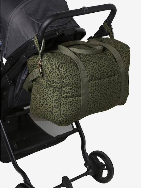 Luiertas Canvas club luipaard beige, bedrukt+kaki+touw - vertbaudet enfant 