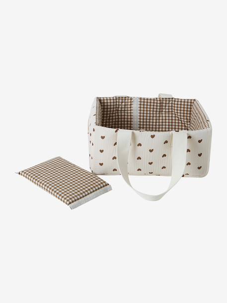 Panier de rangement deux compartiments écru - vertbaudet enfant 