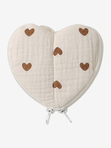 Sac à langer COLINA gaze de coton blanc imprimé+cappuccino+écru - vertbaudet enfant 