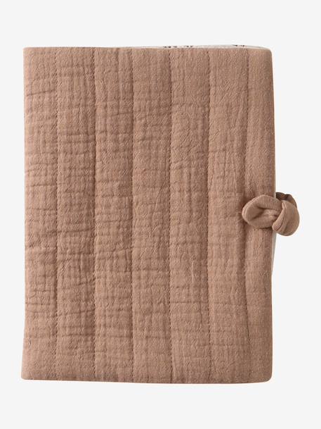 Protège carnet de santé en gaze de coton cappuccino - vertbaudet enfant 