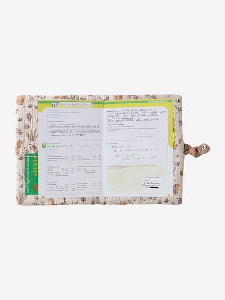 Protège carnet de santé en gaze de coton cappuccino - vertbaudet enfant 