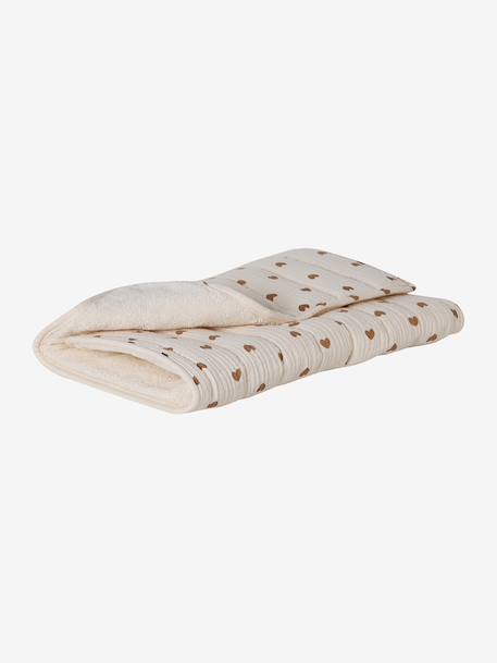Sac à langer COLINA gaze de coton blanc imprimé+cappuccino+écru - vertbaudet enfant 