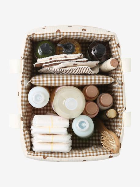 Panier de rangement deux compartiments écru - vertbaudet enfant 