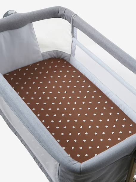 Set van 2 biokatoenen hoezen voor wieg en cododo* marine/ecru+touw+wit+wit, bedrukt - vertbaudet enfant 
