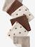 Set van 6 washandjes touw+wit+wit, bedrukt - vertbaudet enfant 