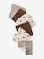 Set van 6 washandjes touw+wit+wit, bedrukt - vertbaudet enfant 