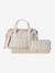 Sac à langer COLINA gaze de coton blanc imprimé+cappuccino+écru - vertbaudet enfant 