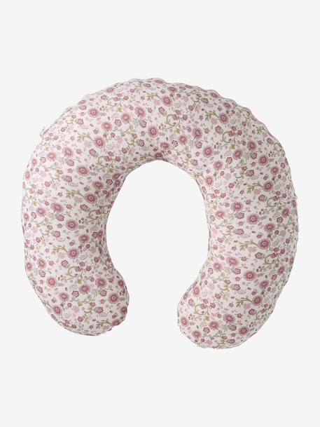 Housse pour coussin d'allaitement beige imprimé+imprimé fleuri+rose imprimé - vertbaudet enfant 