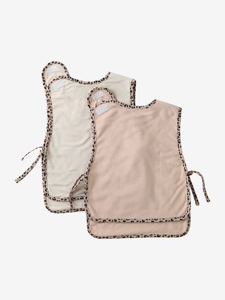 Set van 2 slabbers Lovely Leo hazelnoot+salie+touw - vertbaudet enfant 