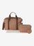 Sac à langer COLINA gaze de coton blanc imprimé+cappuccino+écru - vertbaudet enfant 