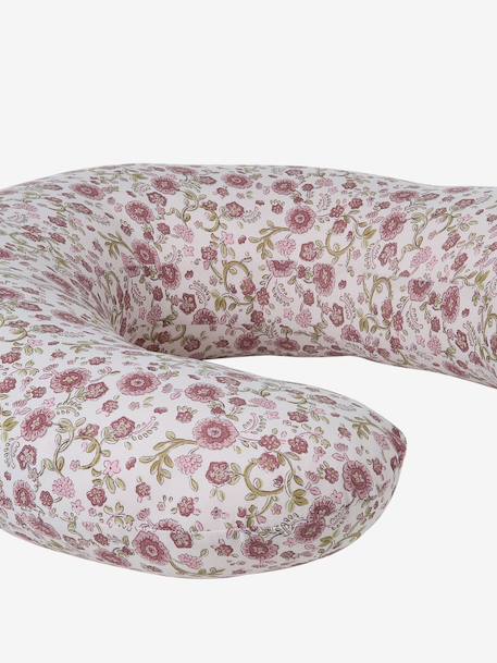 Housse pour coussin d'allaitement beige imprimé+imprimé fleuri+rose imprimé - vertbaudet enfant 