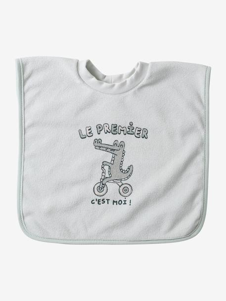 Lot de 3 bavoirs animaux à enfiler écru+sauge - vertbaudet enfant 