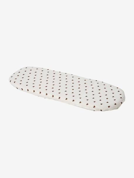 Housse pour couffin en gaze de coton beige imprimé+blanc+bleu grisé+ficelle+rose imprimé - vertbaudet enfant 