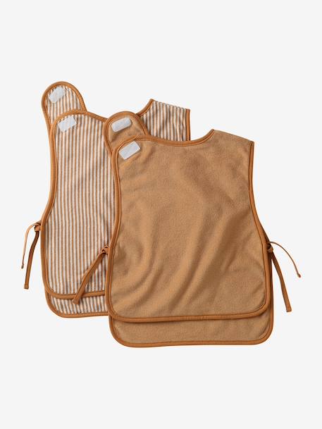 Set van 2 slabbers Lovely Leo hazelnoot+salie+touw - vertbaudet enfant 