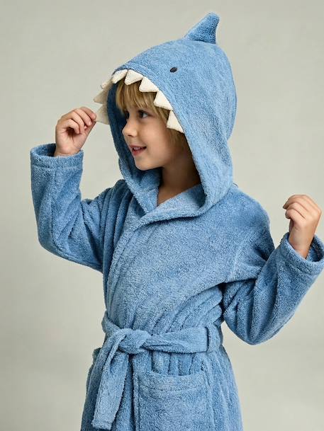 Garçon-Peignoir enfant REQUIN personnalisable, avec coton recyclé