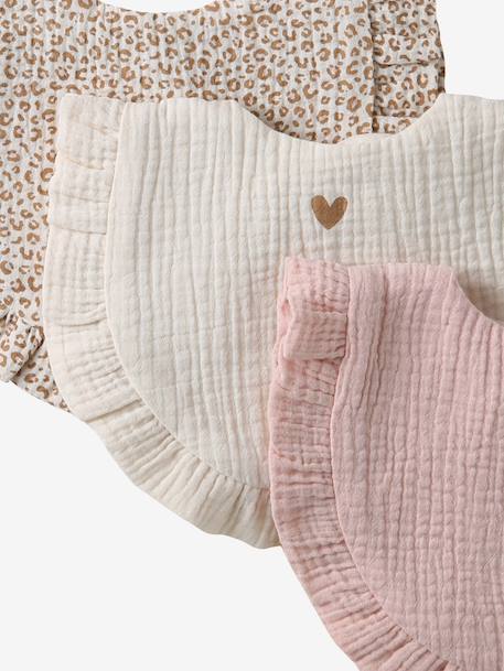 Set van 3 bohemian slabbetjes rouge+salie - vertbaudet enfant 