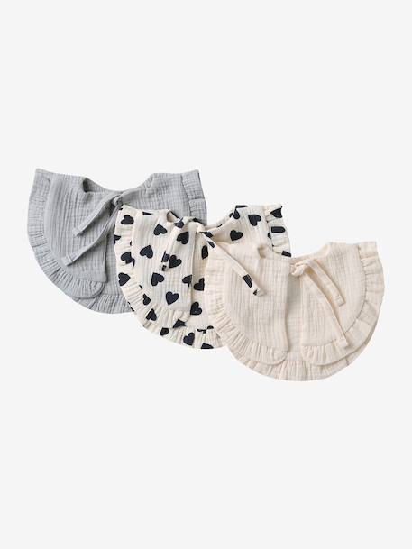 Set van 3 bohemian slabbetjes rouge+salie - vertbaudet enfant 