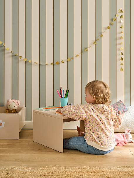 Table d'activités avec coffre de rangement beige+rose - vertbaudet enfant 