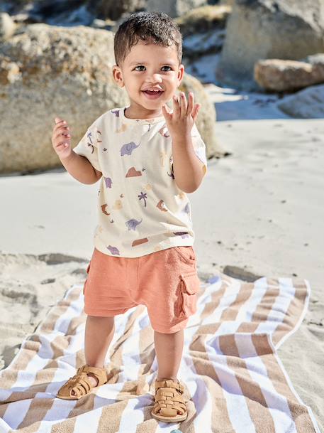 T-shirt bébé garçon imprimé vanille - vertbaudet enfant 