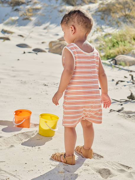 Gestreepte combishort baby's ecru - vertbaudet enfant 