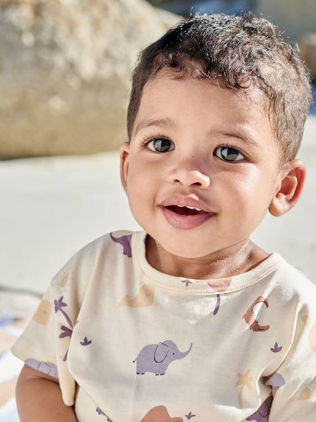 T-shirt baby jongen met print vanille - vertbaudet enfant 