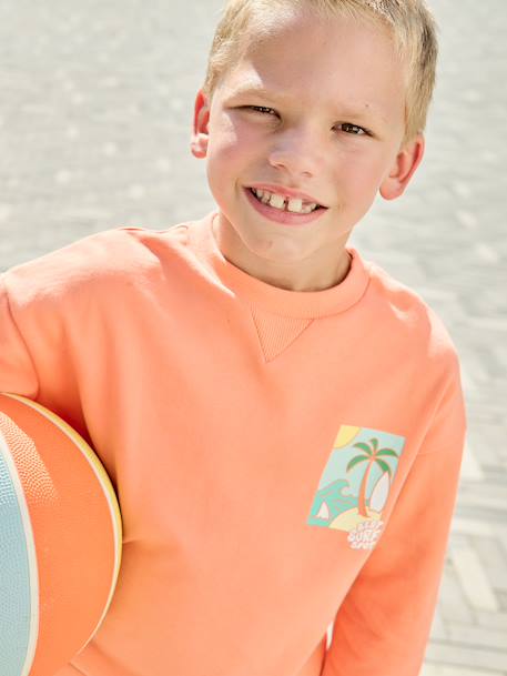 Sweat col rond manches longues jaune pâle+mangue+vert d'eau - vertbaudet enfant 
