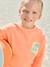 Sweater met ronde hals en lange mouwen blauwgroen+lichtgeel+mango - vertbaudet enfant 