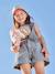 Denim short voor meisjes met motieven grijs+lichtblauw - vertbaudet enfant 